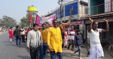 পারিজাতনগরে হরিচাঁদ – শান্তি মাতার মূর্তি স্থাপন উপলক্ষে শোভাযাত্রা মতুয়াদের।